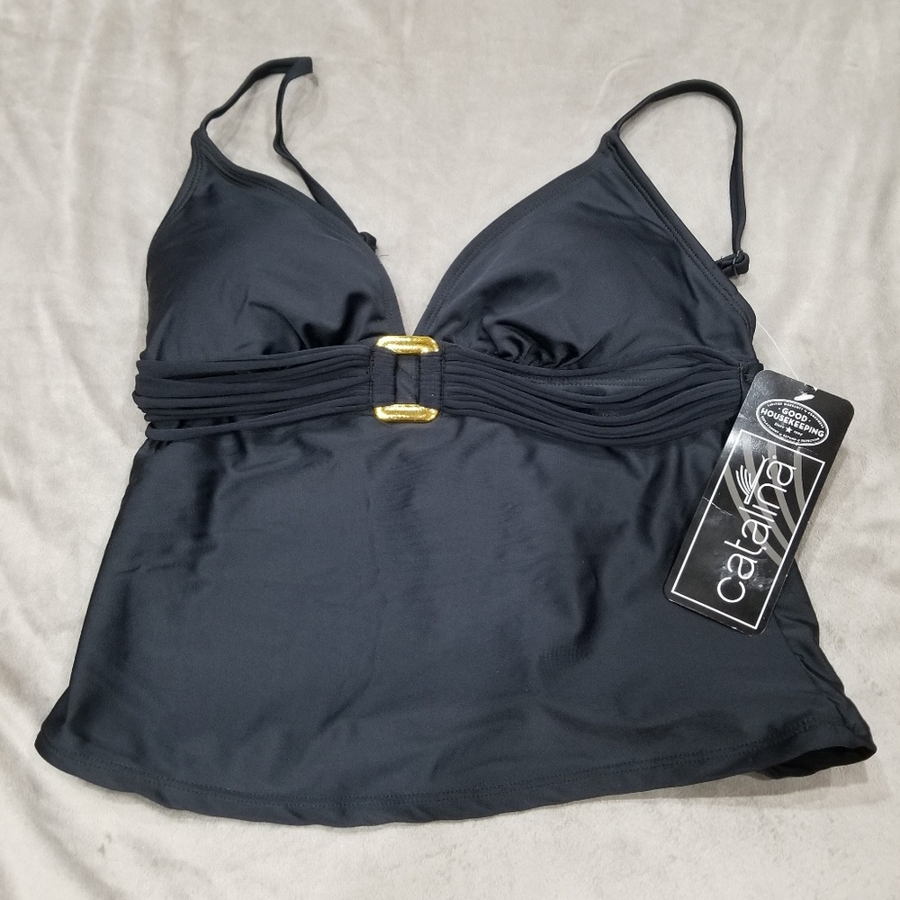 Catalina Black Tankini Top - size Medium
